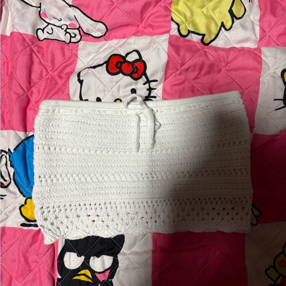 Hollister White Crochet top